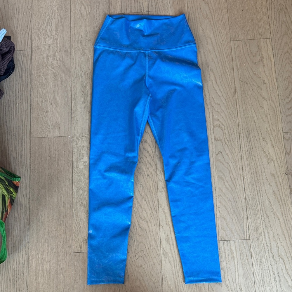 Carbon Shiny Blue Kids Leggings